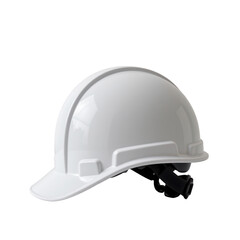 White Safety Helmet for Construction Use with Adjustable Strap