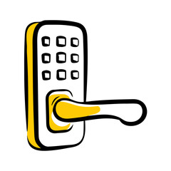 Digital door lock with keypad in a modern and secure style
