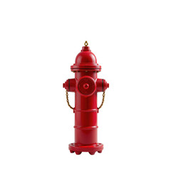 Fototapeta premium Bright Red Fire Hydrant Standing Proudly on a Sidewalk