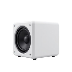 Modern White Square Speaker with High Bass Performance and Style