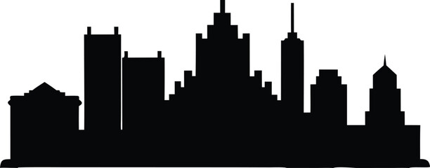 Obraz premium Wichita Kansas Skyline Silhouette Vector Cityscape, KANSAS CITY Missouri USA City Skyline Vector, Kansas City Missouri Skyline Illustration