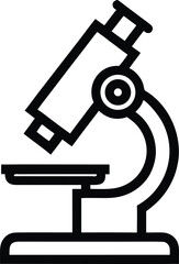 Microscope line art for web and graphic vector design on white background