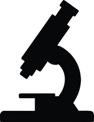 classic microscope silhouette icon, Microscope Silhouette Vector Illustration