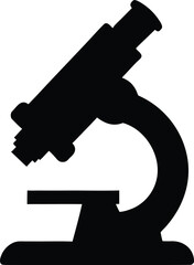 classic microscope silhouette icon, Microscope Silhouette Vector Illustration