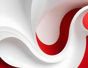 Modern abstract white and red background with 3D Overlap layers effect. Abstract red wave background. Abstract background with red circles.