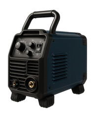 Fototapeta premium Portable welding generator with a collapsible handle and rubber feet for DIY garages.