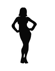 silhouette of a young woman