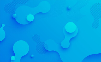 Abstract blue background with white bubbles and water drop design