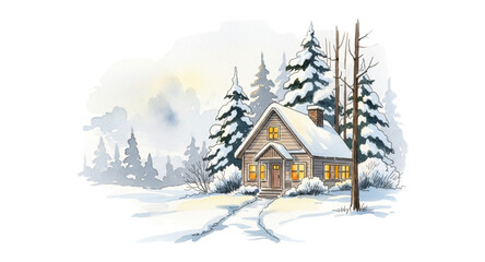 house in the snow