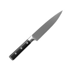 Fototapeta premium Stainless Steel Chef Knife with Black Handle and Sharp Blade