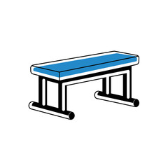Fitness bench design on a transparent background