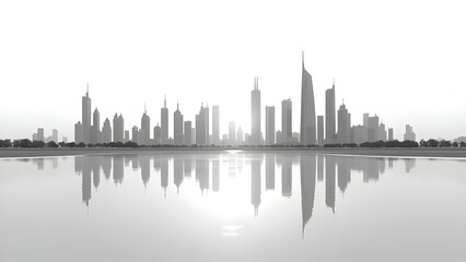 Naklejka premium Panoramic white‑field austerity