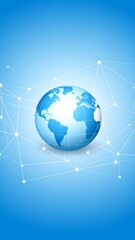 Digital representation of a globe surrounded by a network on a gradient background