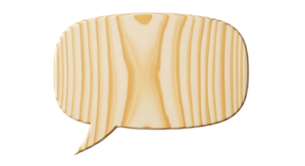 Wooden speech bubble isolated on transparent background