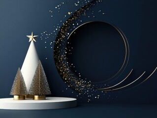 Elegant White Christmas Tree Decoration on a Table - Minimalist Holiday Decor sitting top