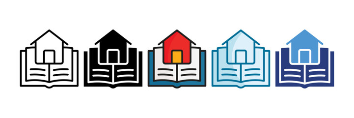 Library Icon Set Multiple Style Collection