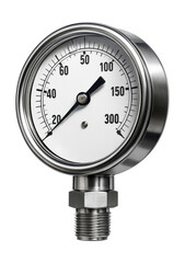 Stainless steel Bourdon tube pressure gauge for monitoring industrial machinery.