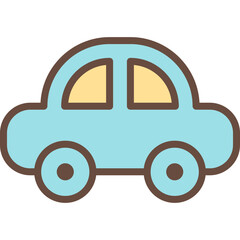 Flat Cute Vector Illustrations of Children&rsquo;s Toys and Playtime Objects in Soft Pastel Colors | Teddy Bear, Toy Car, Robot, Kite, and Gift Box