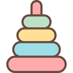 Flat Cute Vector Illustrations of Children’s Toys and Playtime Objects in Soft Pastel Colors | Teddy Bear, Toy Car, Robot, Kite, and Gift Box