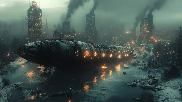 Dystopian Future - A Journey Through Industrial Decay and Technological Marvels.