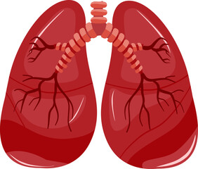 Simplified illustration of human lungs and trachea. Perfect for medical presentations, educational materials, or respiratory healthrelated designs