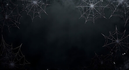 Creepy Halloween background with spider webs for seasonal designs and haunted atmosphere perfect