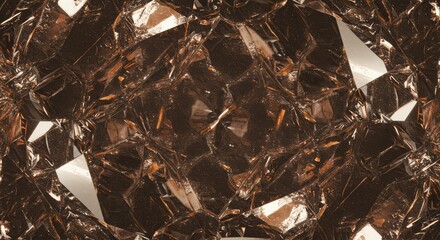 Brown geometric crystal structure with edges creates a mesmerizing abstract background, perfect for modern designs and artistic concepts.