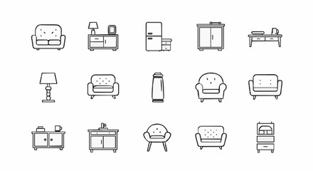 Fototapeta premium Collection of furniture icons