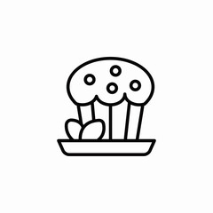 muffin with topping icon sign vector