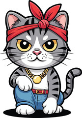 Cat Poses Hand Drown Vector Collection — Cartoon Kitten Characters Showing Various Expressions and Actions, Cute Pet Animal Vector Illustration.