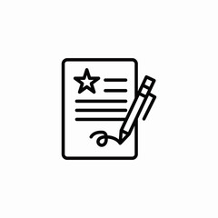 scriptwriting star rating icon sign vector
