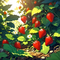 seamless pattern with strawberries