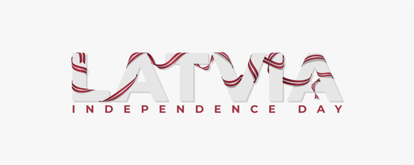 Happy Latvia  independence day greeting card, Latvian national holiday 18th of November design element