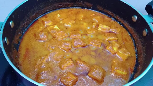 Panner butter masala cooking 