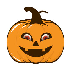 Orange jackolantern face, perfect for halloween design projects. Can be used for invitations, cards, decor, and social media posts.