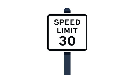 A standard rectangular speed limit sign displaying thirty miles per hour