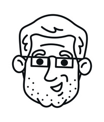 Smiling office worker doodle face