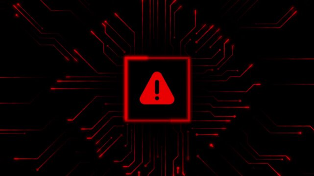 Seamless loop Hacked Alert Cyber Attack on Computer Network Cybersecurity Vulnerability Data Breach