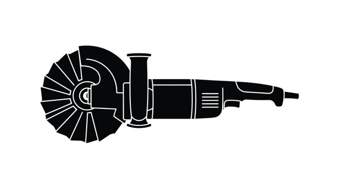 black angle grinder tool on white clip art preview