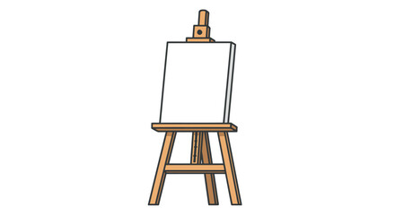 A simple wooden easel with a blank white canvas for artistic expression