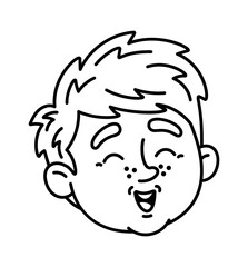 Overjoyed boy child doodle face