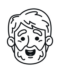 Amazed senior man doodle face
