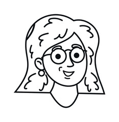 Mature woman wearing eyeglasses smiling