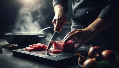 chef preparing food in the kitchen
