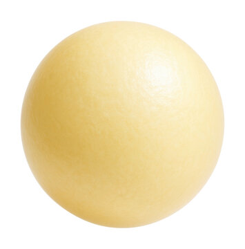 Spherical, pale yellow unfertilized silkworm egg.