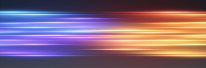 Glowing light trails with futuristic speed motion.