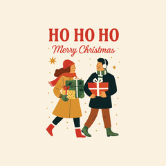 christmas family illustration