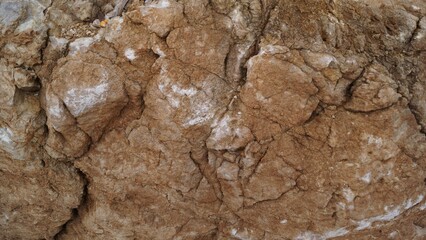 Blue Green Mineral Streaks on Rock