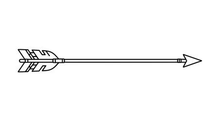 Stylized graphic arrow illustration with geometric fletching and precise arrowhead design