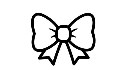 Charming simplistic bow illustration, perfect for adding a touch of elegance and playfulness to